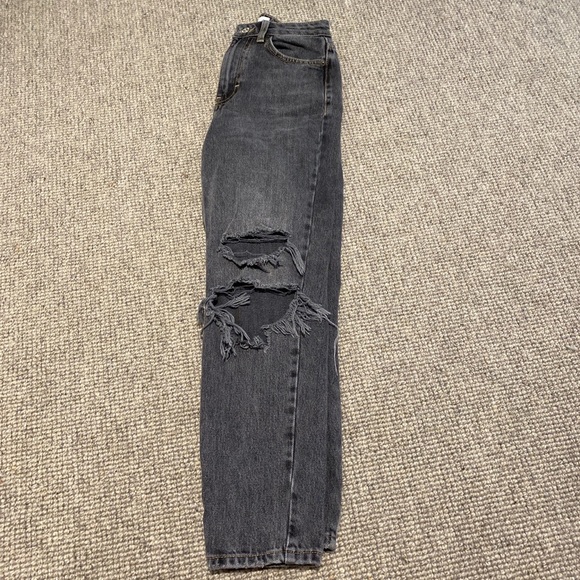 TopShop Black Ripped Jeans Size 24 - Picture 1 of 3